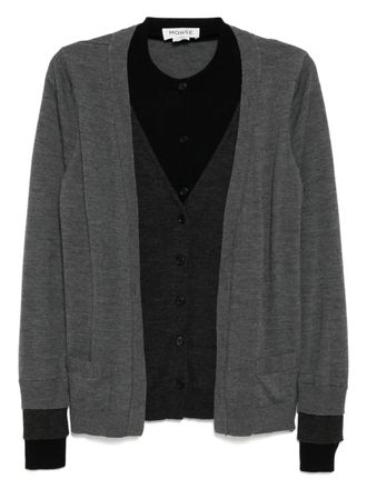 Monse panel detailing cardigan - women - Merino - L - Grey