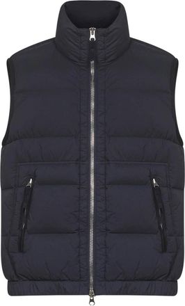Stone Island Blauwe Gewatteerde Mouwloze Ritsjas - Heren - Bodywarmers - Blauw - S - Jassen