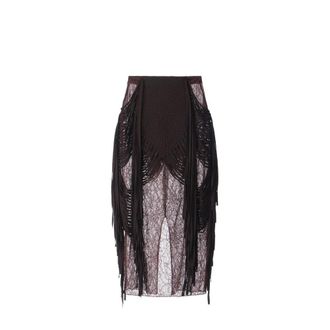 Elisabetta Franchi Dames, Rokken, Bruin, Maat: M Tulle
