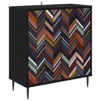vidaXL Aparador Ommen Roble Negro 69 X 33 X 76 Cm Madera De Ingenier&iacute;a Vidaxl