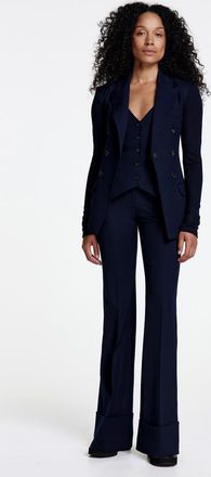 Smythe Wide Leg Cuffed Trouser in Deep Navy at Nordstrom, Size 12