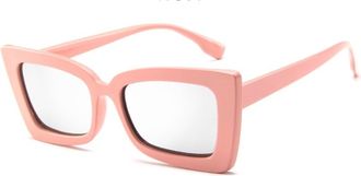 Generic Square Small Frame Womens Street Photography Sunglasses Mens Commuting Vacation Sun Glasses(Pink)