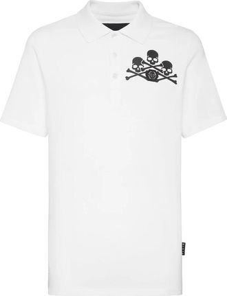 Philipp Plein Polo Shirt SS Skull - Heren - Polos - Wit - L - Katoen - Tops