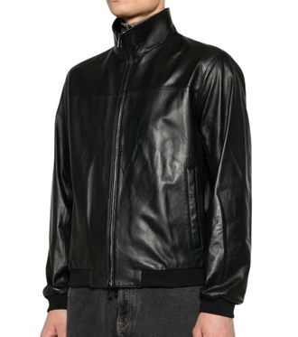 Emporio Armani Black Solid Regular Jacket