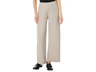 Eileen Fisher Petite Full Length Wide Pant Womens Dress Pants Dove : PL (14P-16P) 28, Wool