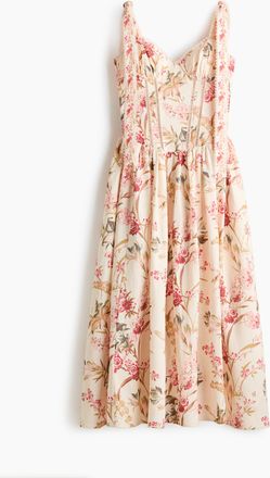 H&M Kleid aus Leinenmix mit Bindetr&auml;gern - Beige