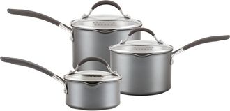 Circulon ScratchDefense Extreme Non-Stick Straining Saucepan & Lid Set - Small, Medium & Large