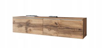 OEM Mueble Para Tv De 140 Cm, 2 Puertas, Sin Tiradores, Roble Wotan, Universal, Con Led