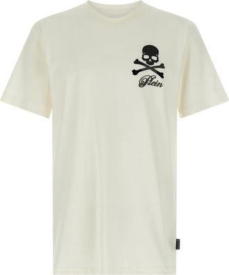 Philipp Plein Off White Round Neck Printed T-Shirt