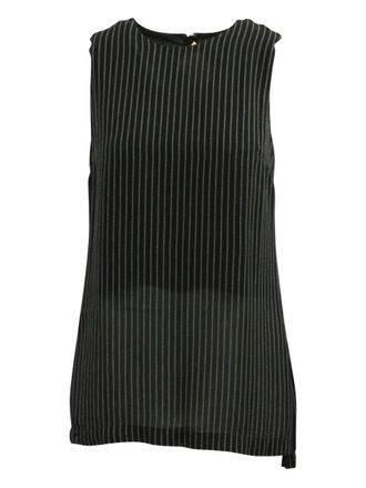 Theory pinstripe sleeveless top - women - Polyester/Viscose/Acetate - S - Black
