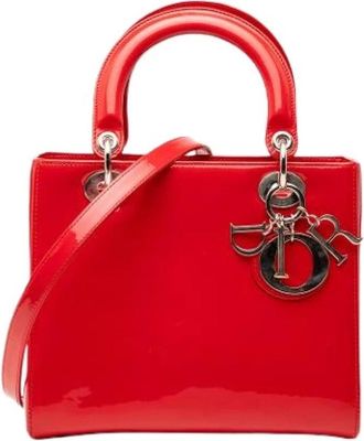 Dior Pre-owned Lady Satchel - Dames - Vintage Handtas - Rood - ONE Size - Leer - Vintage