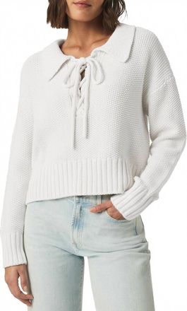 Splendid Roxie Lace Up Sweater In White