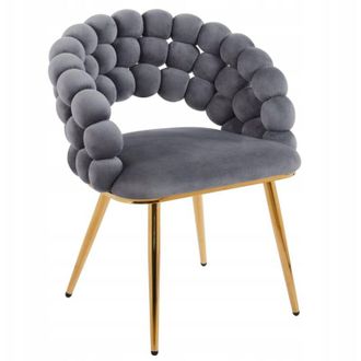 OEM Silla Entrelazada Gris Moderna Sobre Patas Doradas Para La Sala De Estar De La Oficina