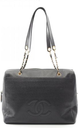 Chanel Black Leather Tote Bag (Pre-Owned)