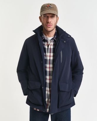 GANT Men Double Mid Length Jacket (XXXL) EVENING BLUE