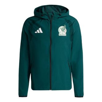 adidas Mexico Tiro Travel Full Zip Windbreaker Aurora Ivy JZ6486
