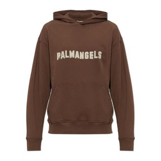 Palm Angels Sudadera con Capucha de Algod&oacute;n con Estampado - Sweatshirts & Hoodies - Hombre - Marr&oacute;n - XL