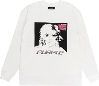 Purple T-shirt a maniche lunghe - Bianco