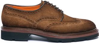 Santoni Derby Lace-Up Suede Shoes