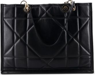 Dior Borsa tote Essential Archicannage media in pelle di vitello trapuntata - Nero