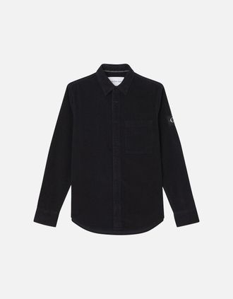 Calvin Klein Mens Calvin Klein Monogram Logo Badge Corduroy Overshirt - Black - Size: Regular/36