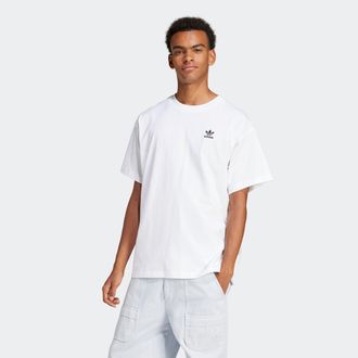 adidas T-Shirt ADIDAS ORIGINALS ESS OS TEE, Herren, Gr. XXL, weiss (wei&szlig;), Obermaterial: 100% Baumwolle, Shirts T-Shirt, lockere Silhouette, mit geripptem Ru