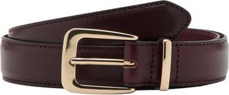 Mango Leather Belt in Burgundy at Nordstrom, Size X-Large