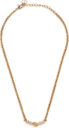 Dior CD rhinestone necklace - women - Rhinestone/Gold Plated Metal - One Size