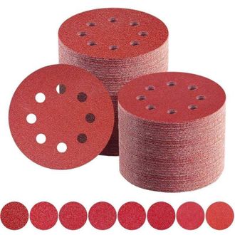 OEM Discos De Lijado De Grano Mixto De 125 Mm (40/60/80/100/120/150/180/240) - 80 Piezas, 8 Agujeros, Para Lijadoras Orbitales Aleatorias - Crezuo