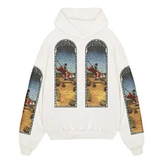 Who Decides War by Ev Bravado x EST Gee Stained Glass Hoodie White WDSG627
