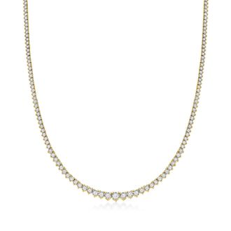 Ross-Simons Diamond Tennis Necklace in 18kt Gold Over Sterling