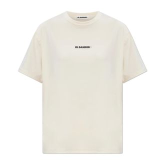 Jil Sander T-Shirts, female, Beige, Size: XS T-shirt with printed logo