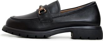 Cesare Gaspari Leren Platform Loafers - Zwart - Dames - Loafers - Zwart - 40 EU - Leer - Schoenen