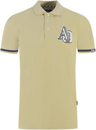 Aquascutum Geborduurd poloshirt met tip voor volwassenen AQ 1851 (Beige)