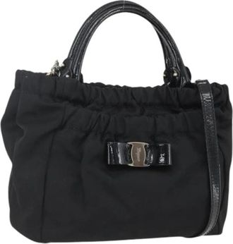 Ferragamo Pre-owned Nylon Handbag - Dames - Vintage Handtas - Zwart - ONE Size - Nylon - Vintage