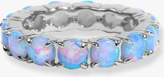 Melinda Maria Womens Grand Heiress Ring In Silver Blue Opal
