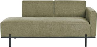 Beliani Chaise longue Lino sint&eacute;tico Verde