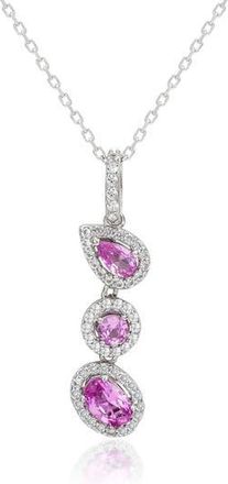 Suzy Levian Sapphire Pendant Necklace in Purple Pink at Nordstrom Rack