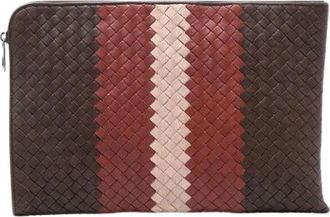 Bottega Veneta Pre-owned Clutches, female, Multicolor, Size: ONE SIZE Pre-owned Woven Leather Clutch