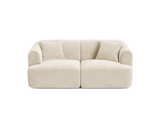 Cosmopolitan Design Sof&aacute; modular 2 plazas de terciopelo beige claro