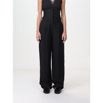 Brunello Cucinelli Black Linen Blend Wide Leg Trousers, Brand Size 42 (US Size 8)
