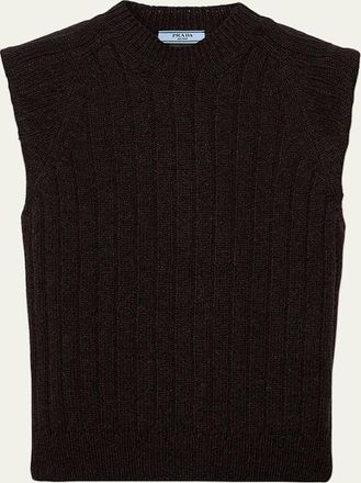 Prada Sleeveless Wool Vest with Contrast Back