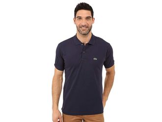 Lacoste L1212 Classic Pique Polo Shirt Mens Short Sleeve Knit Navy Blue : 2XL, Cotton/Pique