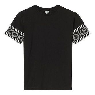 Kenzo Cuff Logo Cotton Short Sleeve T-Shirt Black F005TS0434BD-99