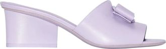 Ferragamo Womens Viva Bow Leather Sandals In Purple