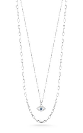 Glaze Jewelry Sterling Silver Layered Evil Eye Necklace