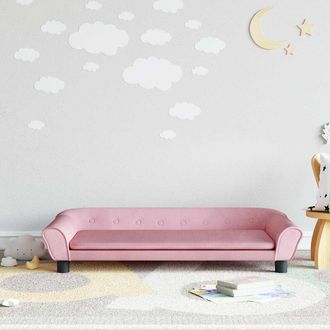vidaXL Sof&aacute; Para Ni&ntilde;os De Terciopelo Rosa 100x50x26 Cm Vidaxl