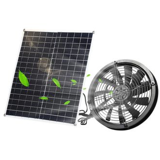 OEM Ventilador Solar Para Camping Y Actividades Al Aire Libre, Kit De Ventilador Con Panel Solar De 20 W, 3000 Rpm - Resistente Al Agua Ip65, Vers&aacute;til Par