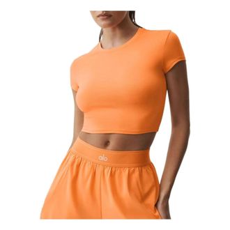 Alo (WMNS) ALO Alosoft Crop Finesse T-Shirt Satsuma Breeze W1406R-1216828600