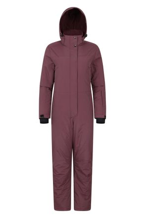Mountain Warehouse Cloud Womens Ski Suit Insulated Waterproof Adjustable Hood Zip Up Snowsuit Purple
